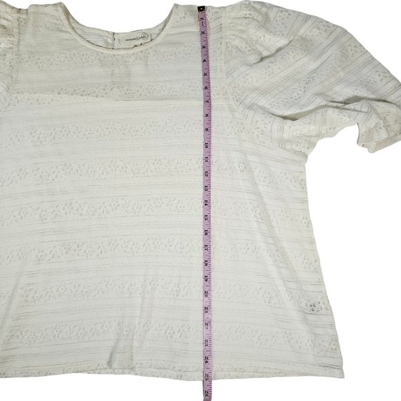 Treasure&Bond Beautiful Lace Blouse, 3X, Ivory - Picture 11 of 14